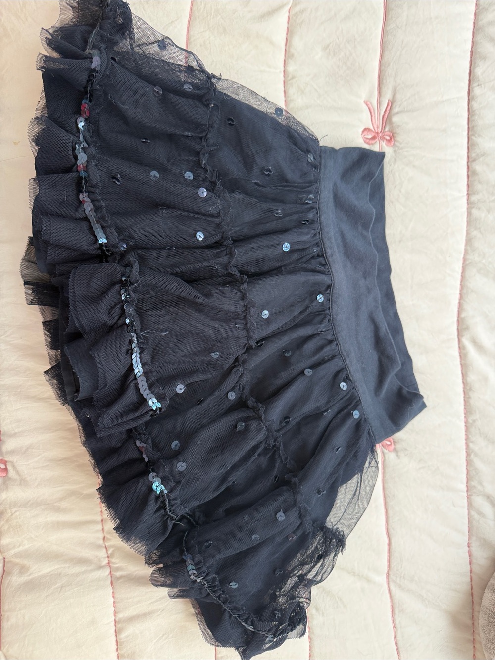 GAP navy Tiered Tulle Sequin Mini Skirt